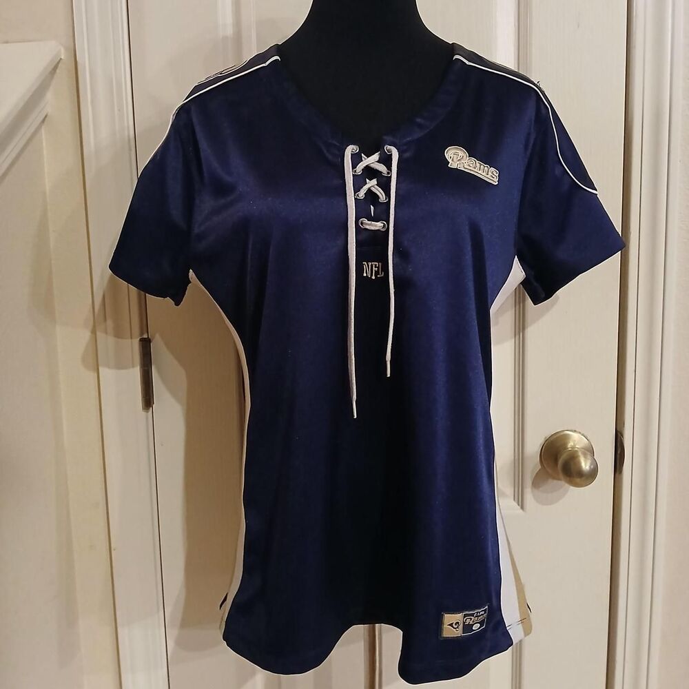 NFL Team Apparel St. Louis Rams lace up jersey navy gold white size XL football